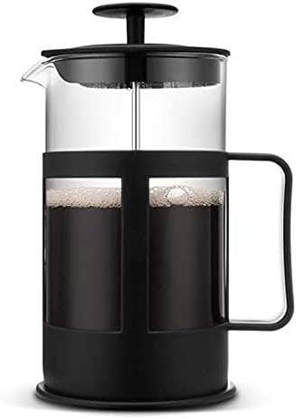 Coffee Maker with Stainless Steel Strainer, 600 ml - Black Clear