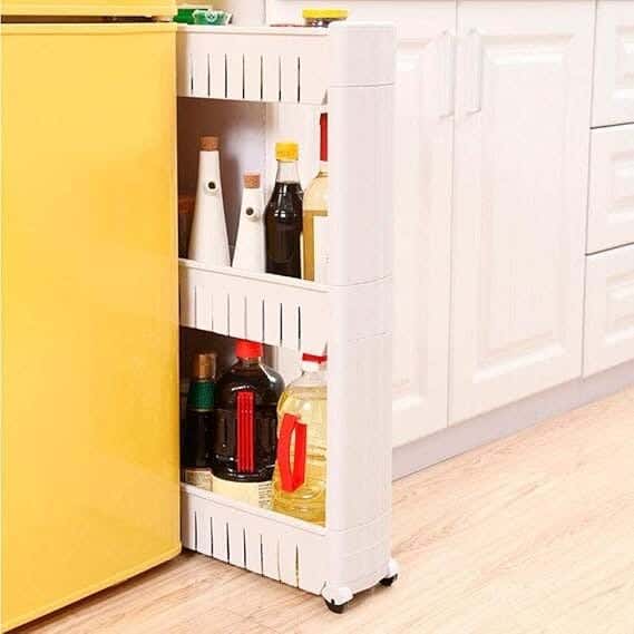 Multi Usage Plastic Storage Rack, 3 Shelves - White