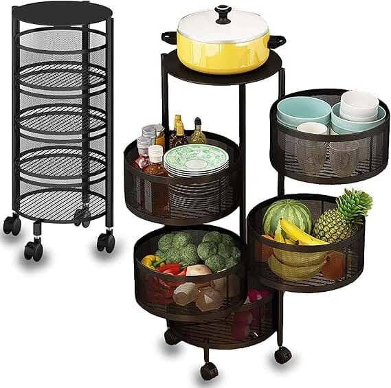 Multi Usage Plastic Storage Rack - Black