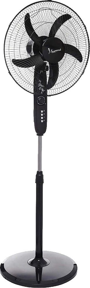 IHome KI-2000b Stand Fan, 18 Inch, 5 Blades - Black