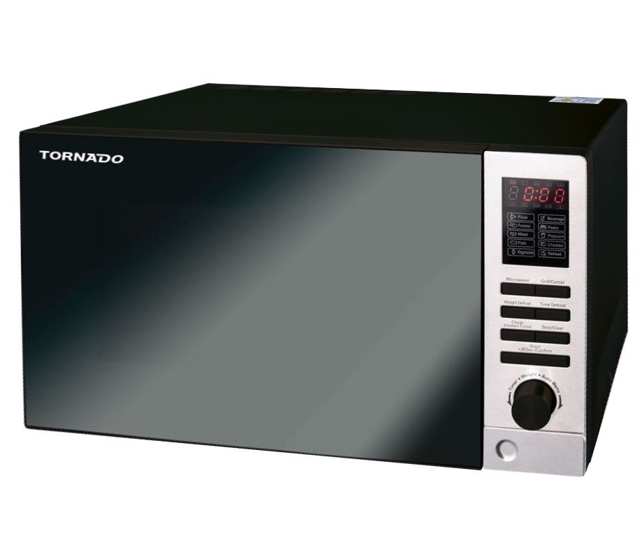 Tornado MOM-C25BBE-BK Microwave with Grill, 25 Liter, 900 Watt - Black