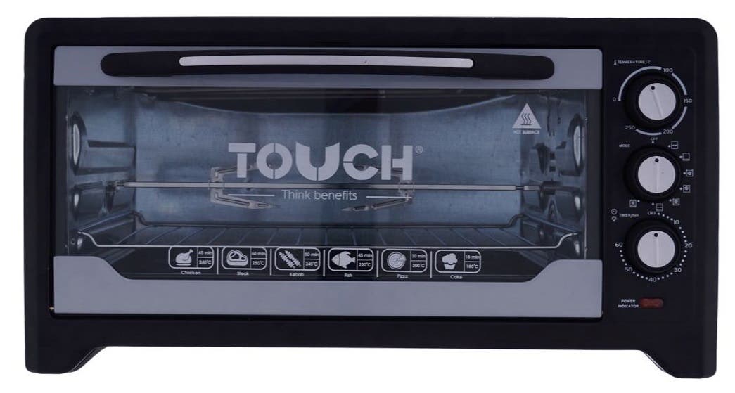 Touch El Zenouki 50L-40618 Electric Oven, 50 Liters, 4 Heating Stages - Black