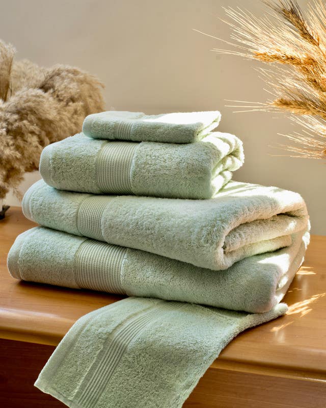 jacquardina Cotton Face Towel Set, 5 Pieces - Mint Green