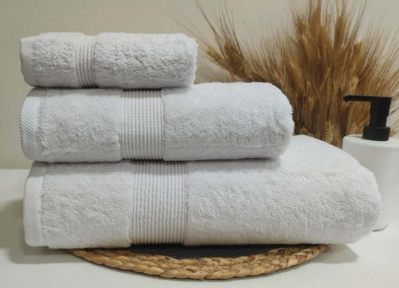 jacquardina Cotton Face Towel Set, 3 Pieces - White