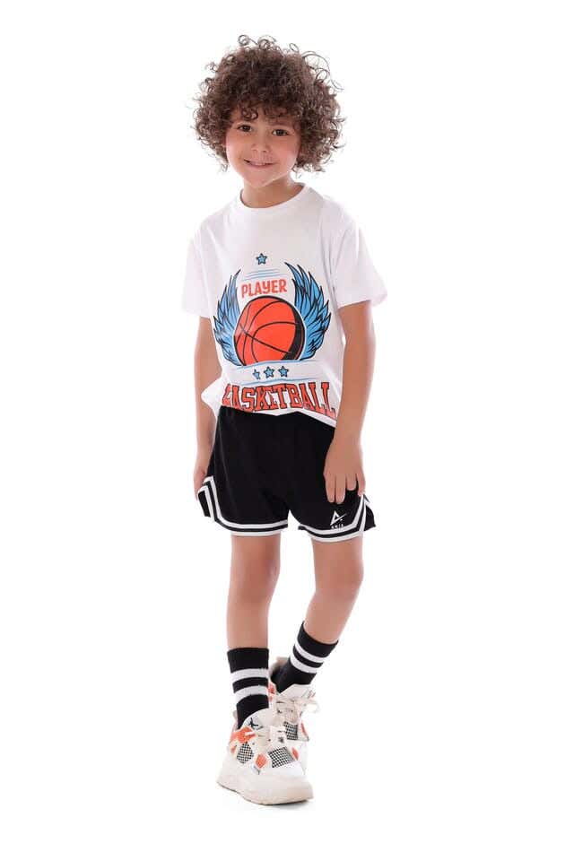 Anja Polyester Short Sleeve T-Shirt, For Boys - White
