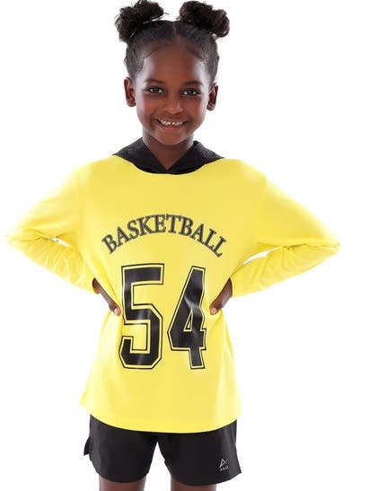 Anja Polyester Long Sleeve T-Shirt, For Girls - Yellow