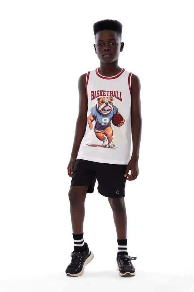 Anja Polyester Sleeveless T-Shirt, For Boys - White