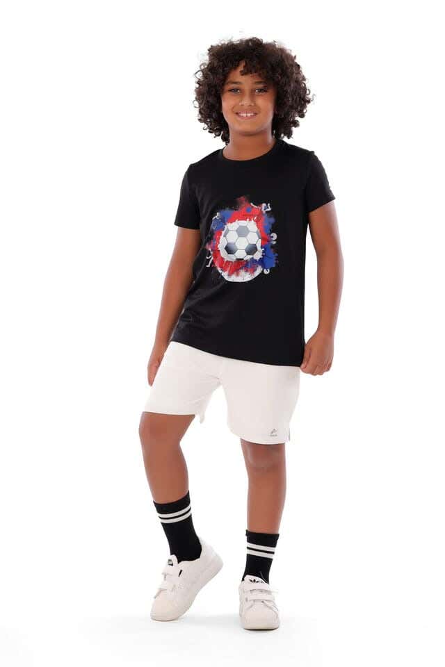 Anja Polyester Short Sleeve T-Shirt, For Boys - Black