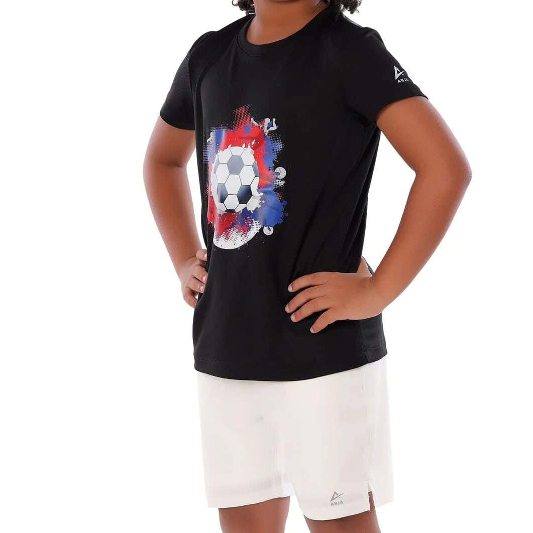 Dry Fit T-Shirt For Boys, 10-12 Years - Black