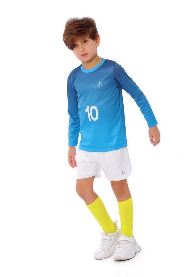Anja Polyester Long Sleeve T-Shirt, For Boys - Light Blue