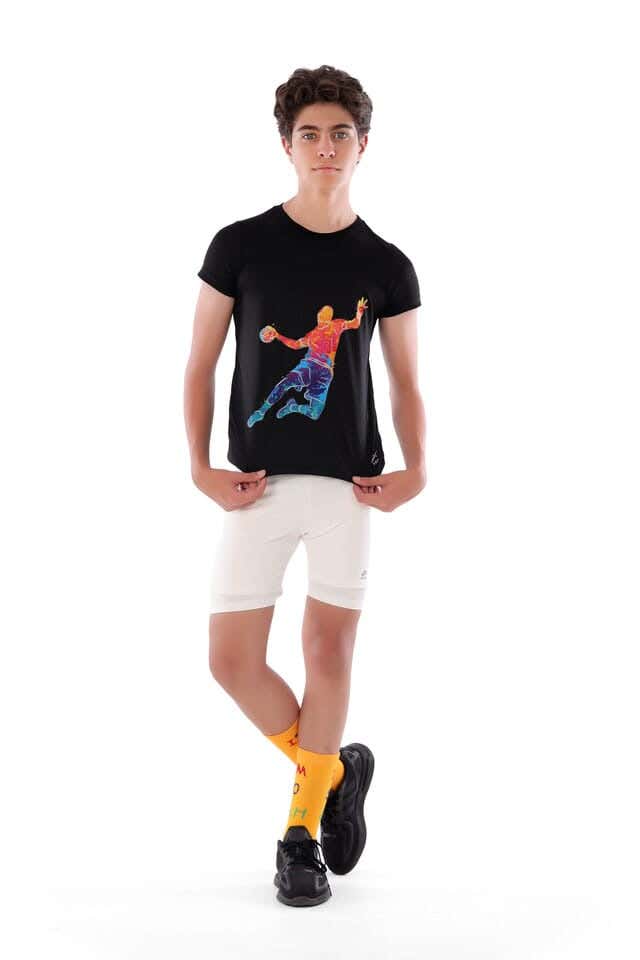 Anja Polyester Short Sleeve T-Shirt, For Boys - Black