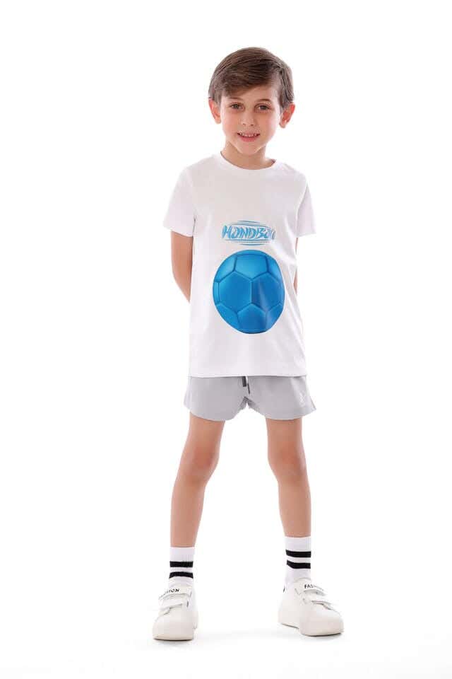 Anja Polyester Short Sleeve T-Shirt, For Boys - White