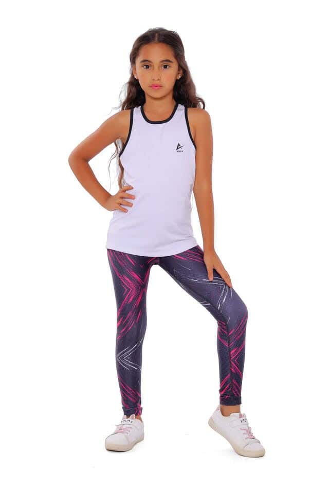 Anja Polyester Sleeveless Tank Top, For Girls - White