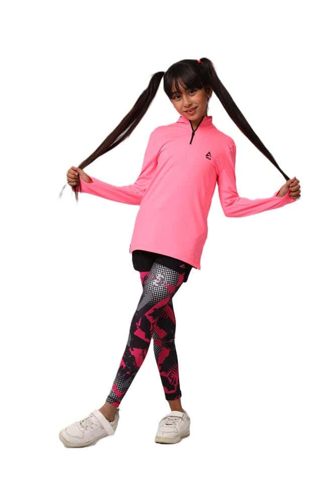 Anja Polyester Long Sleeve T-Shirt, For Girls - Fuchsia