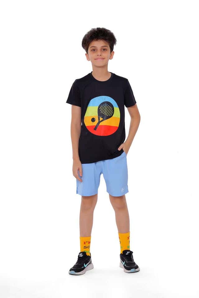 Anja Polyester Short Sleeve T-Shirt, For Boys - Black