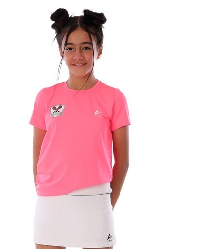 Anja Polyester Short Sleeve T-Shirt, For Girls - Pink