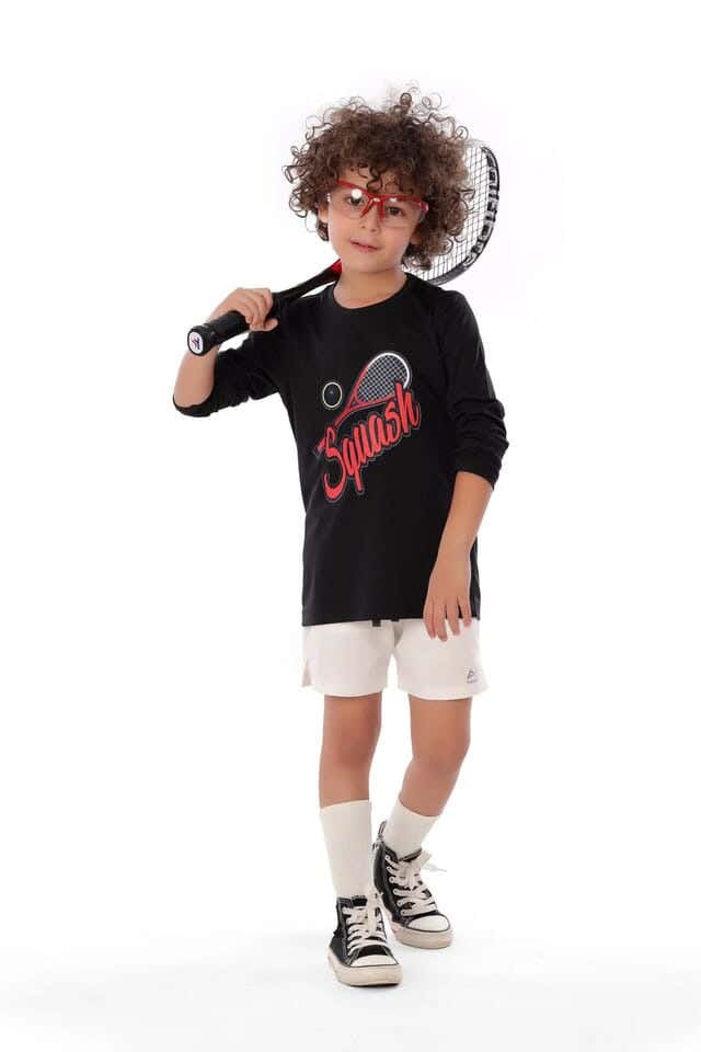 Anja Polyester Long Sleeve T-Shirt, For Boys - Black