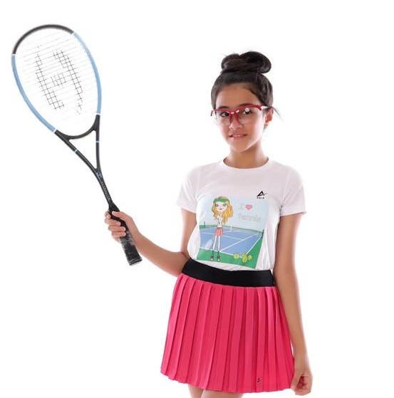 Anja Polyester Short Sleeve T-Shirt, For Girls - White