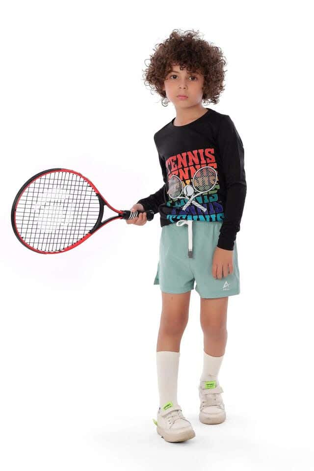 Anja Polyester Long Sleeve T-Shirt, For Boys - Black