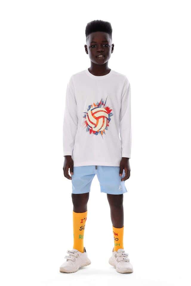 Anja Polyester Long Sleeve T-Shirt, For Boys - White