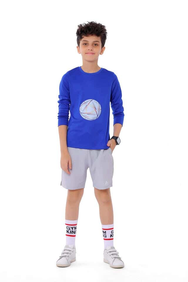 Anja Polyester Long Sleeve T-Shirt, For Boys - Blue