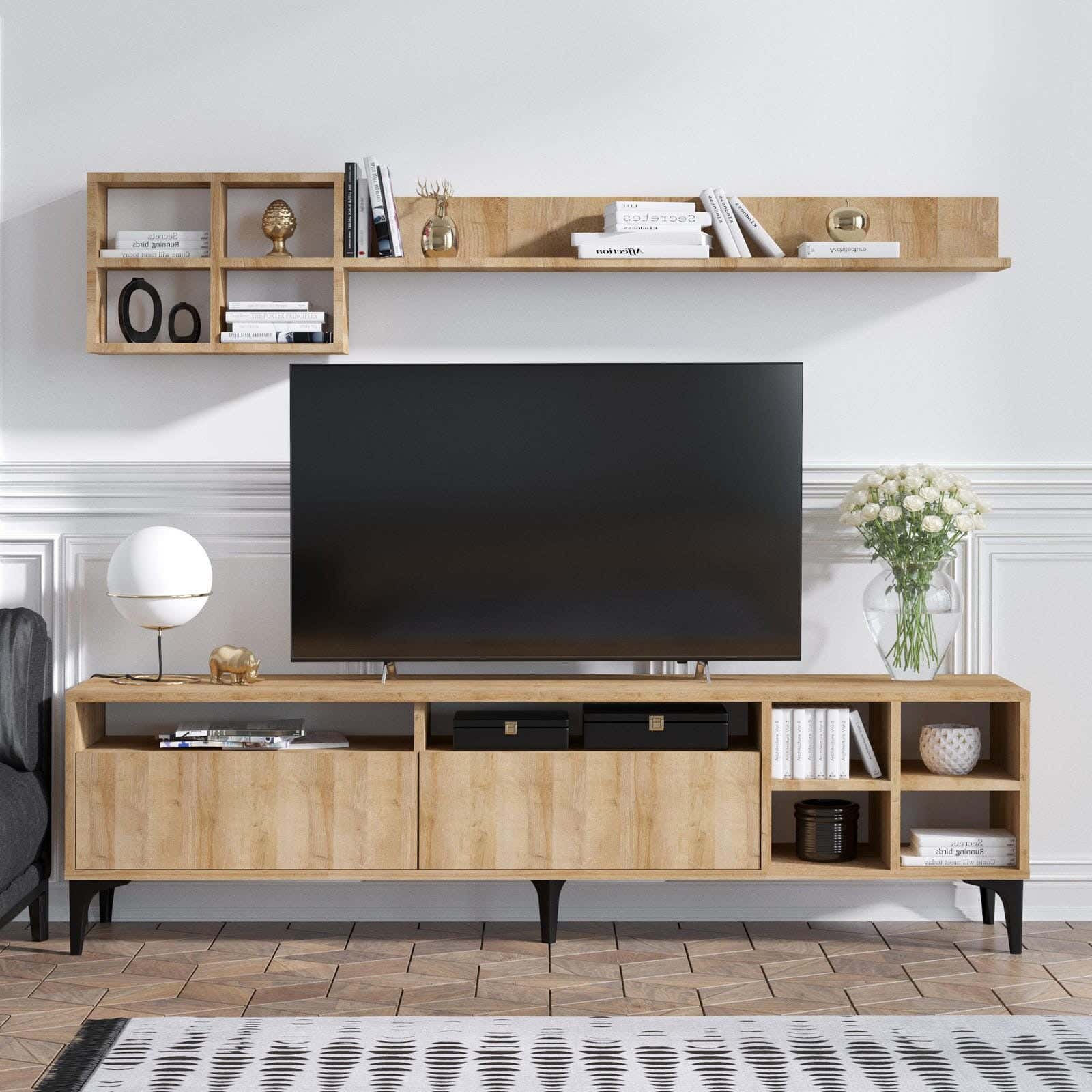 MDF Wood Screen Unit, 180×30×45 cm - Wooden