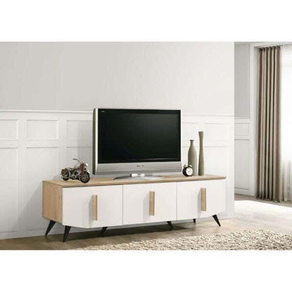MDF Wood Screen Table, 180×40×45 cm - Beige White