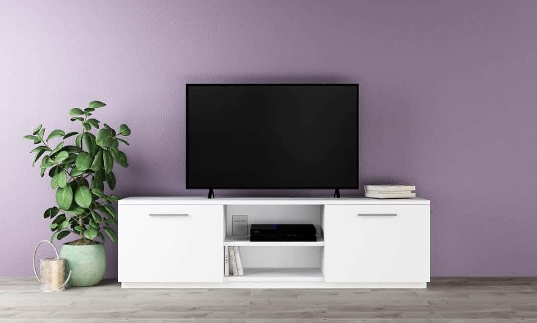 MDF Wood Screen Table, 160×30×45 cm - White