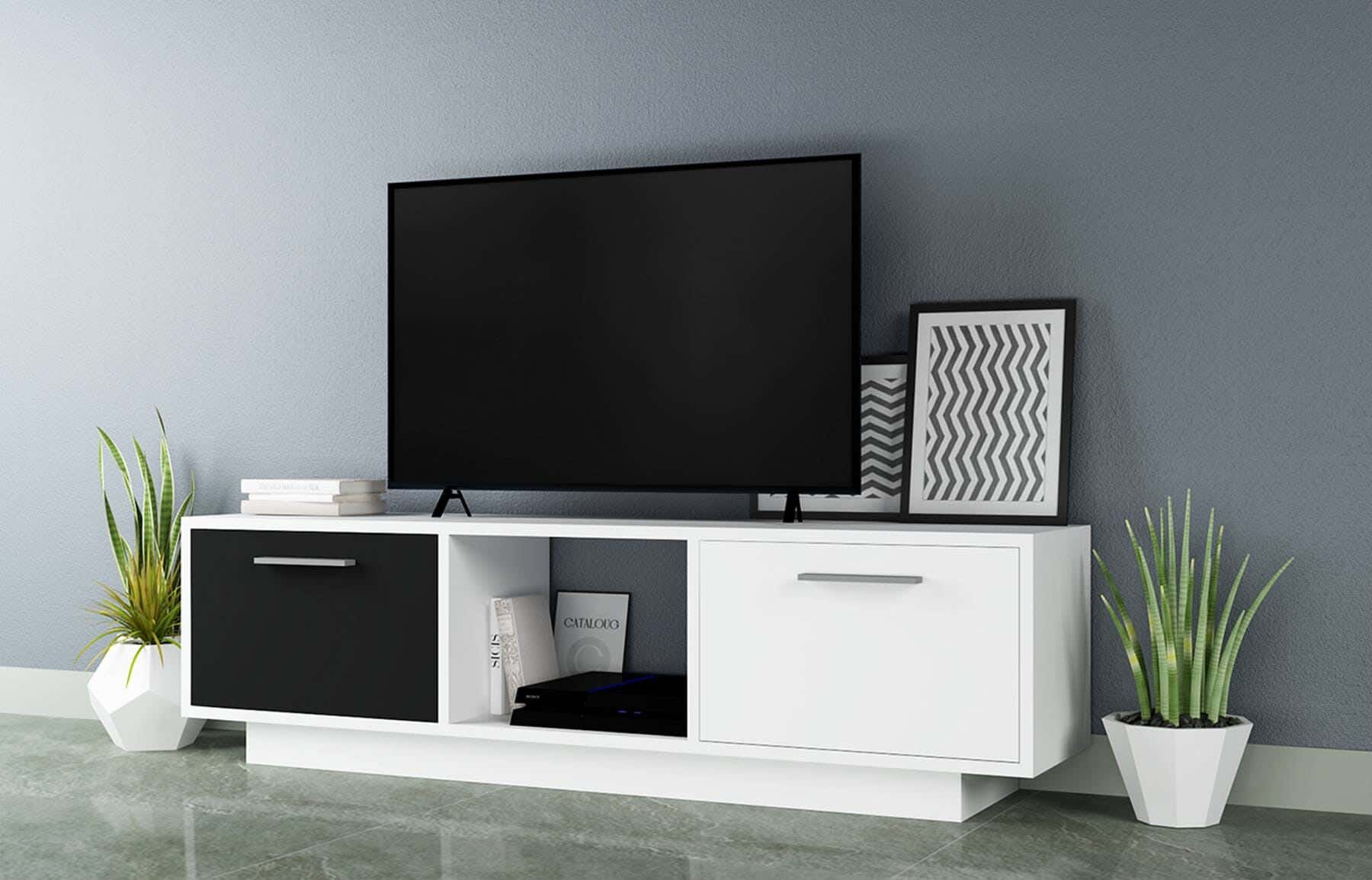 MDF Wood Screen Table, 140×30×40 cm - White