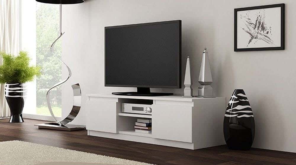 MDF Wooden Tv Table, 40 × 120 × 30 Cm, Melamine Surface - White