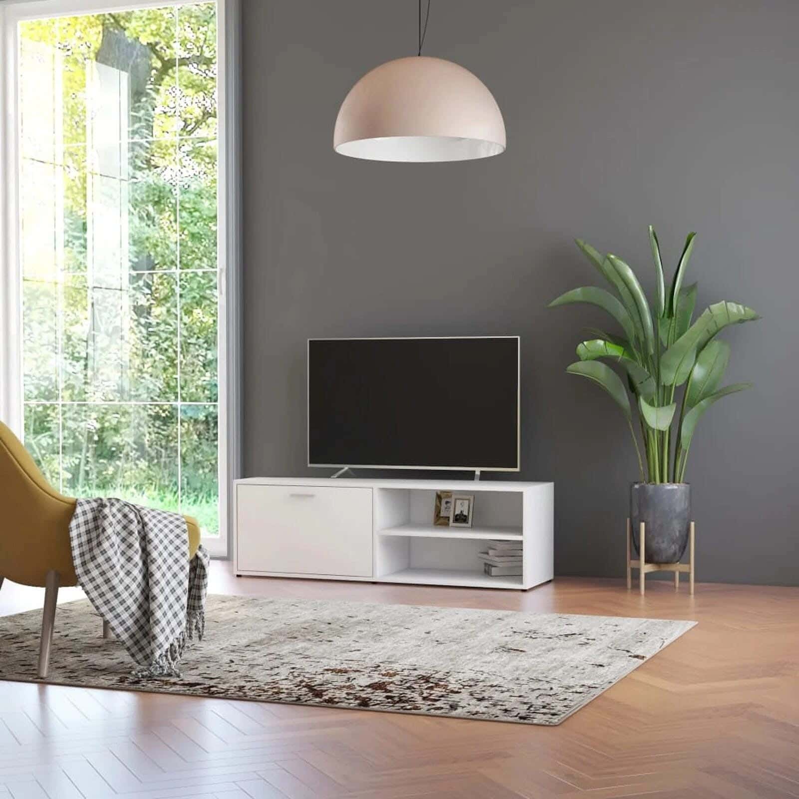 MDF Wooden Tv Table, 40×120×30 Cm - White