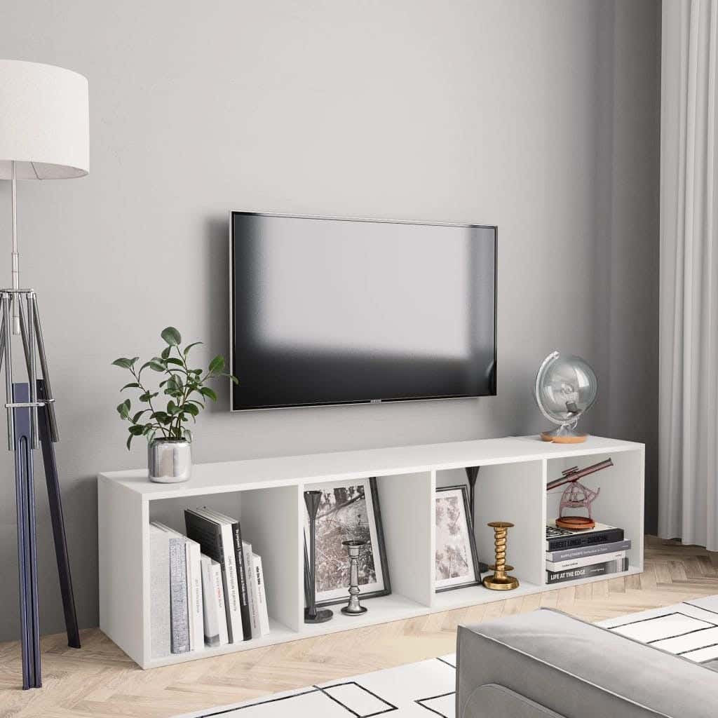 MDF Wooden Tv Table, 35×140×28 Cm - White