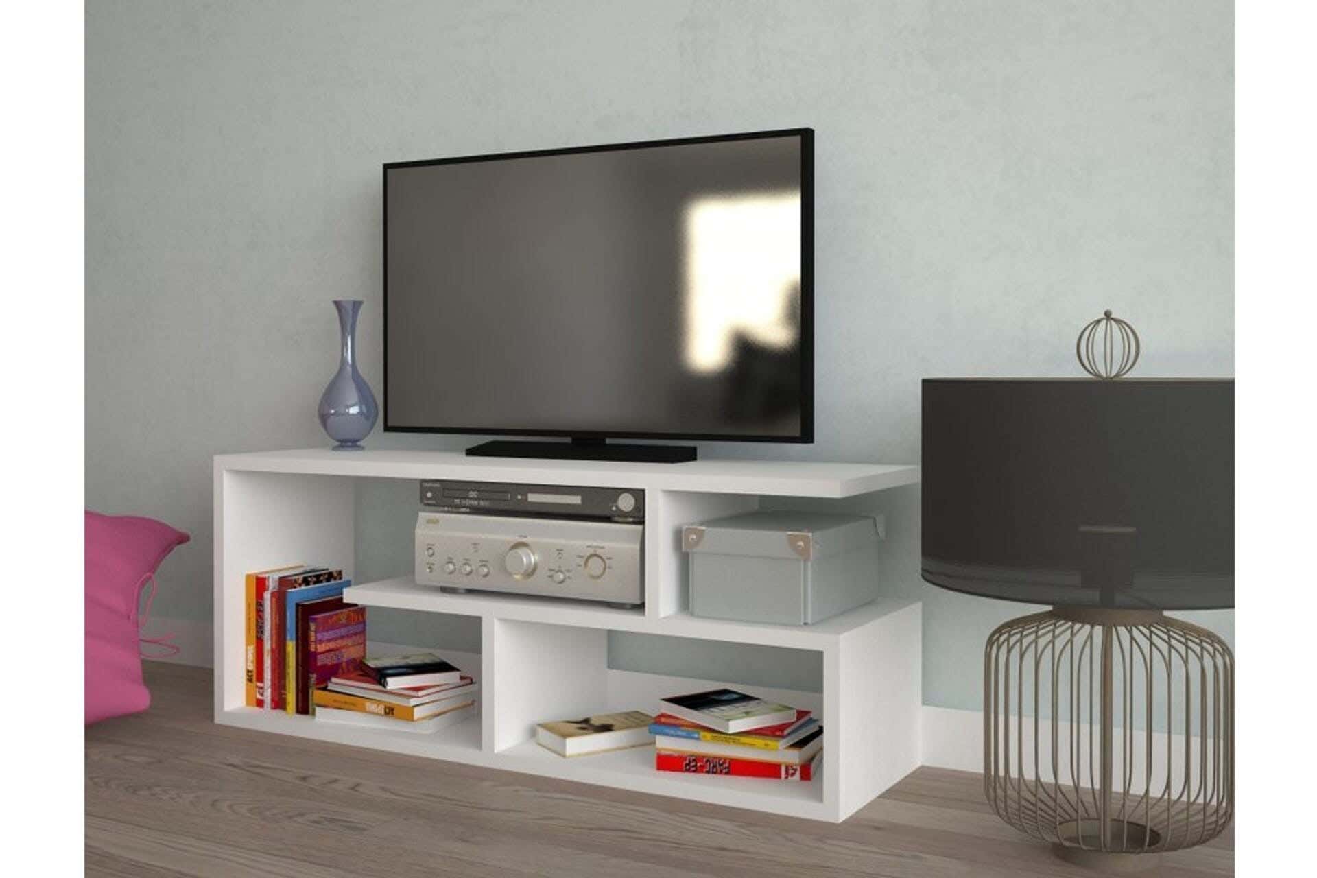 MDF Wooden Tv Table, 40×100×30 Cm - White