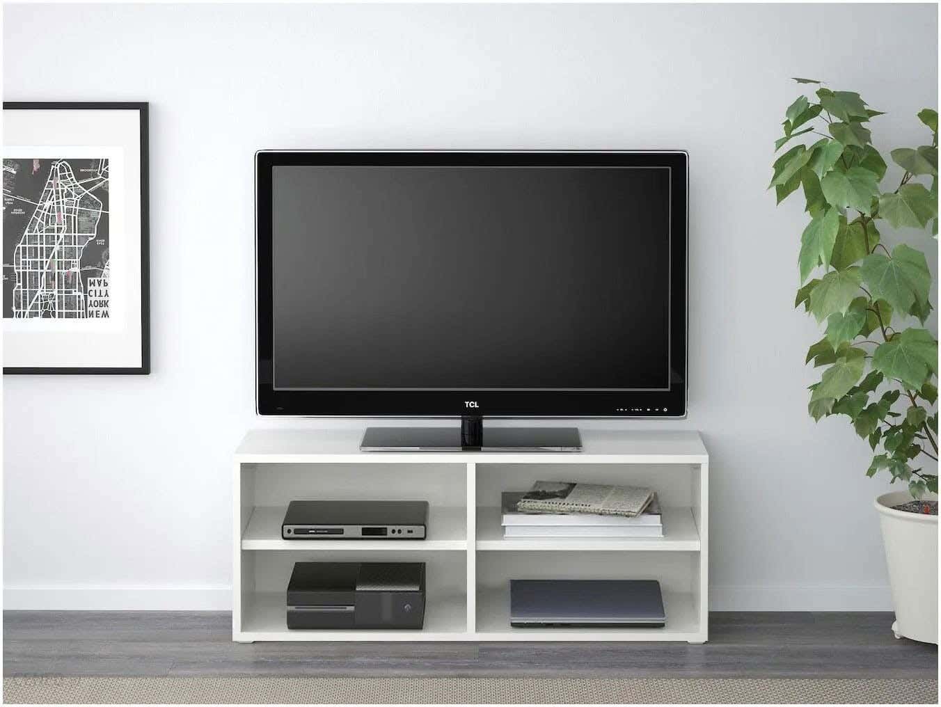 MDF Wooden Tv Table, 40×100×30 Cm - White