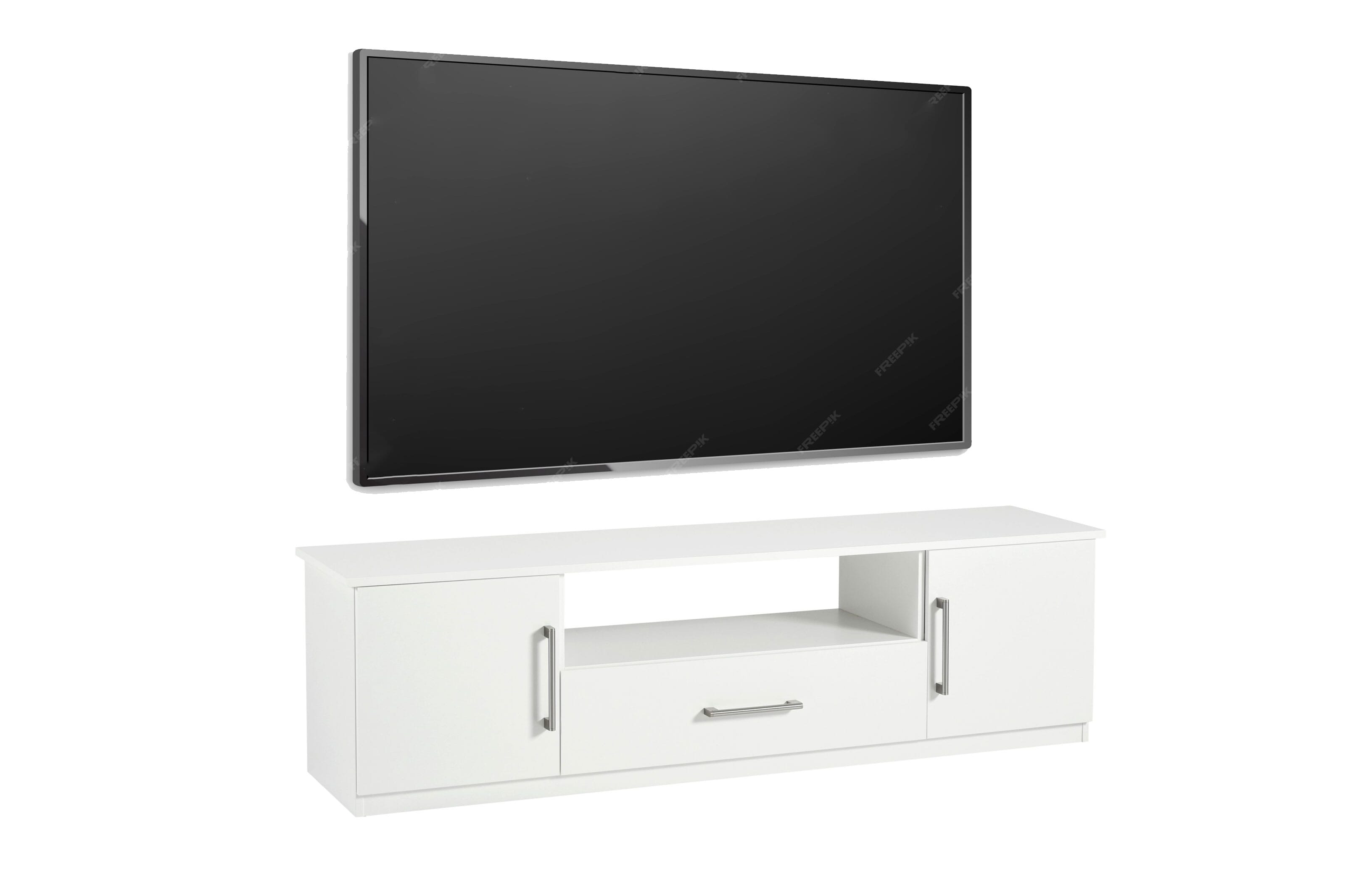 MDF Wooden Tv Table, 40 × 121 × 30 Cm, Melamine Surface - White