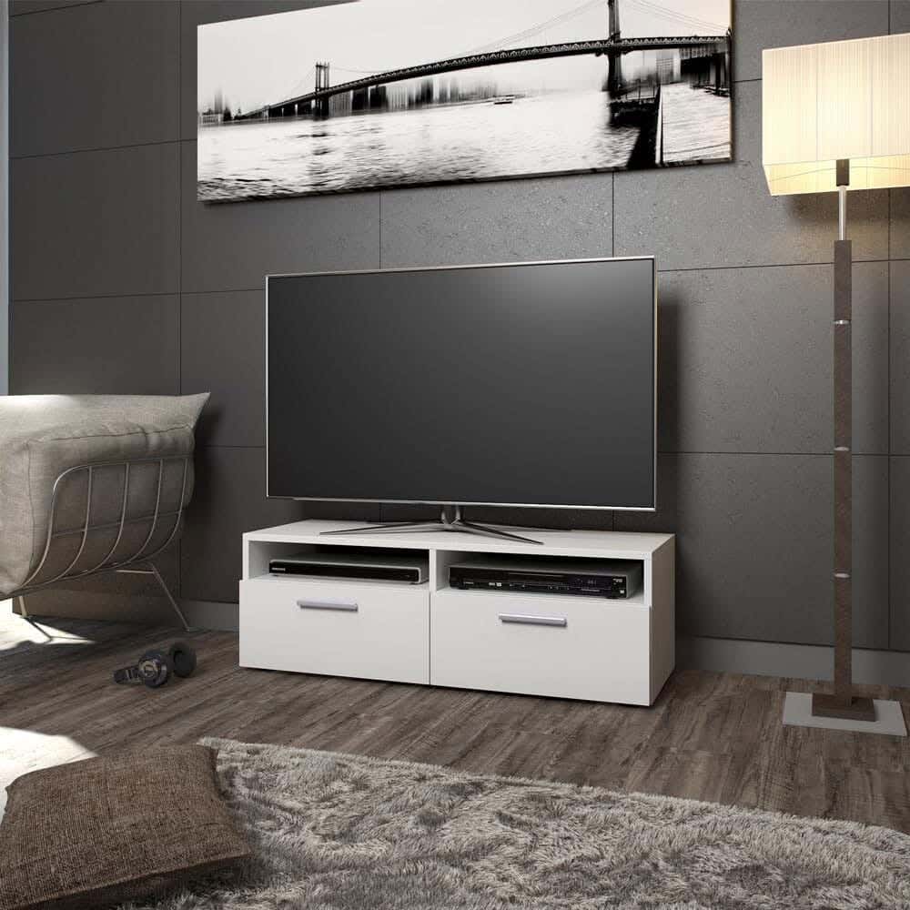 MDF Wooden Tv Table, 45×100×30 Cm - White