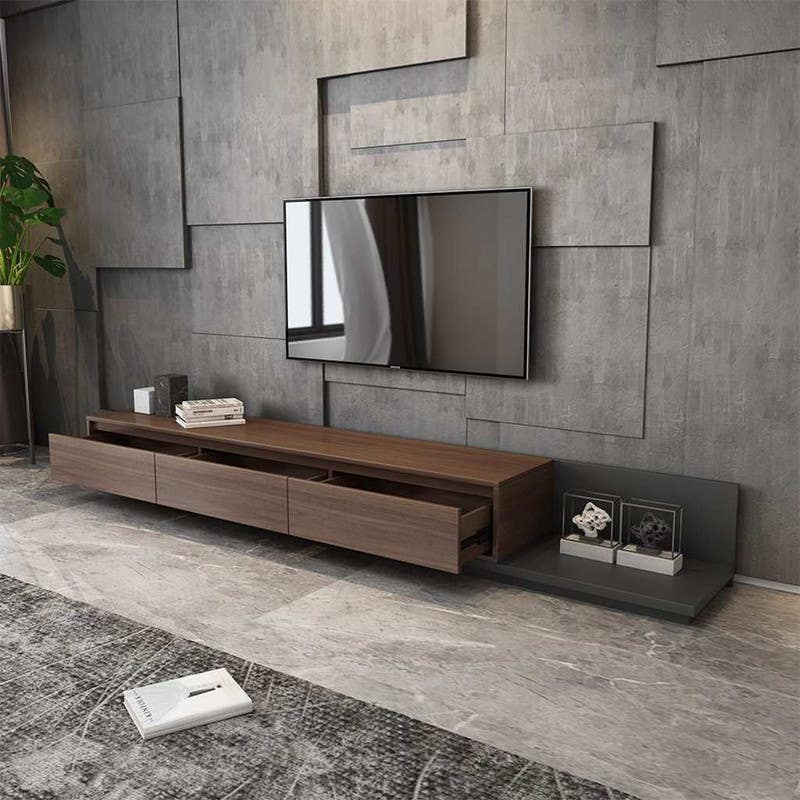 Mdf Wooden Tv Table, 240X40X40 Cm - Brown