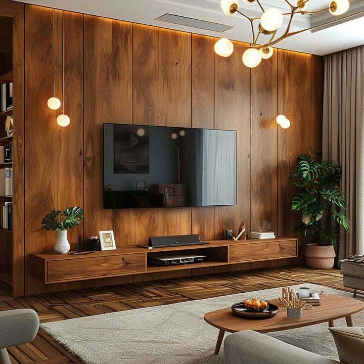 Spanish MDF Wood Tv Table, 180X40X20 cm - Wooden Brown