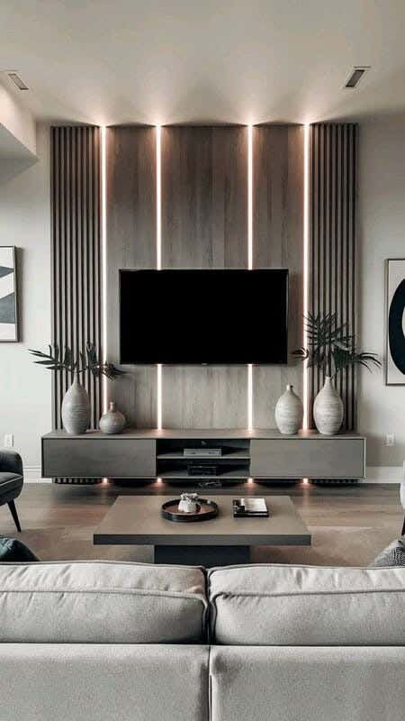 Spanish MDF Wood Tv Table, 180X40X25 cm - Grey