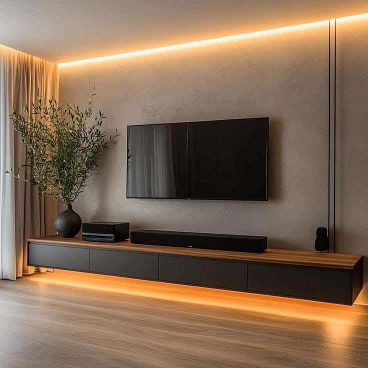 Spanish MDF Wood Tv Table, 200x20x40 cm - Brown