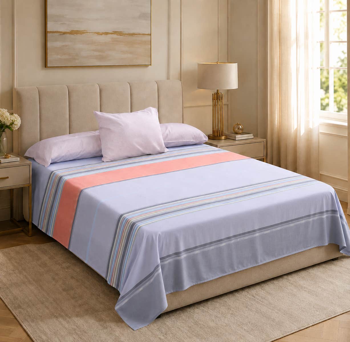 Bed&Bed Microfiber Bedding Sheet Set, 6 Pieces, 180×240 cm - Multicolor