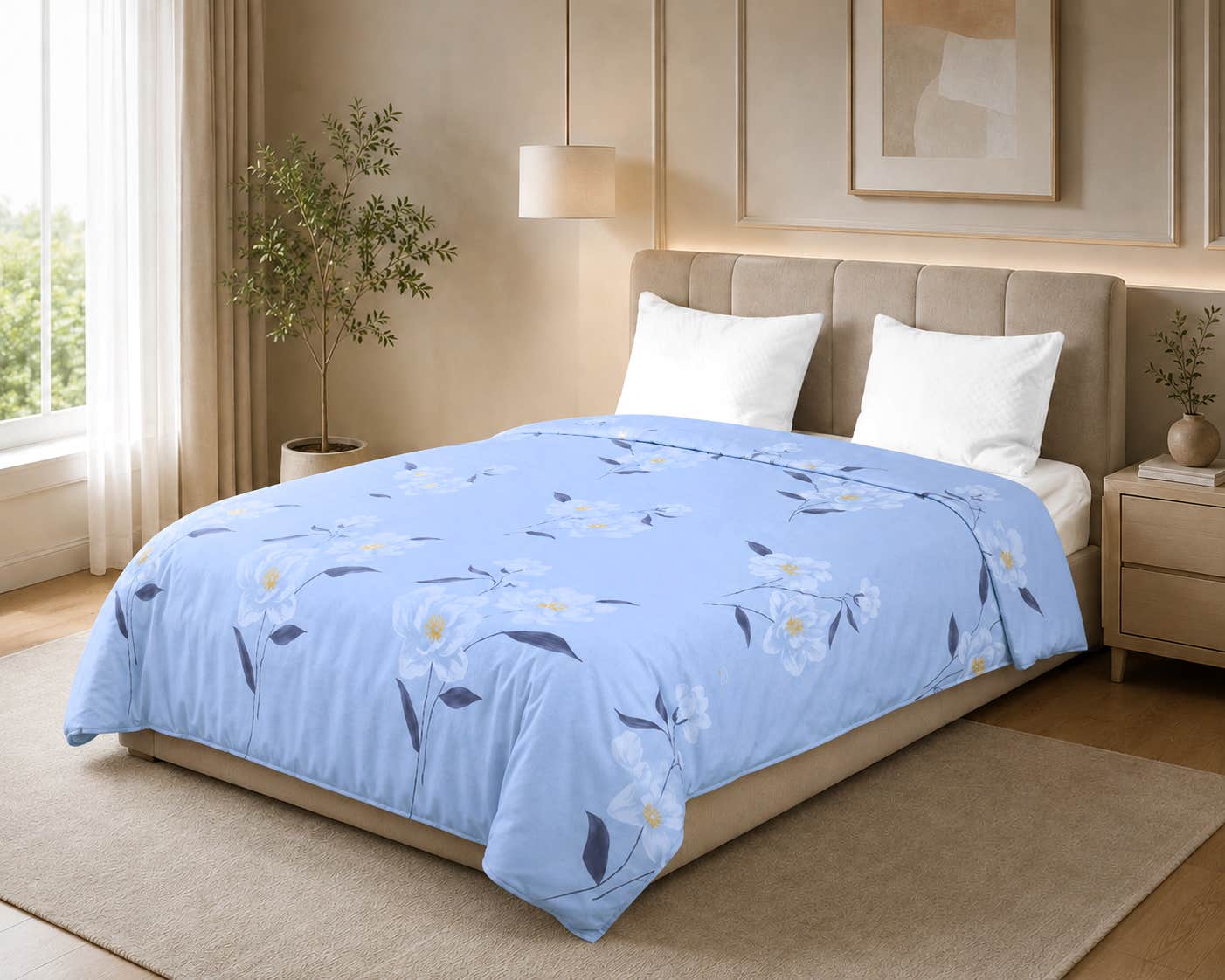 Bed&Bed Microfiber Duvet Cover, 230x230 cm - Light Blue