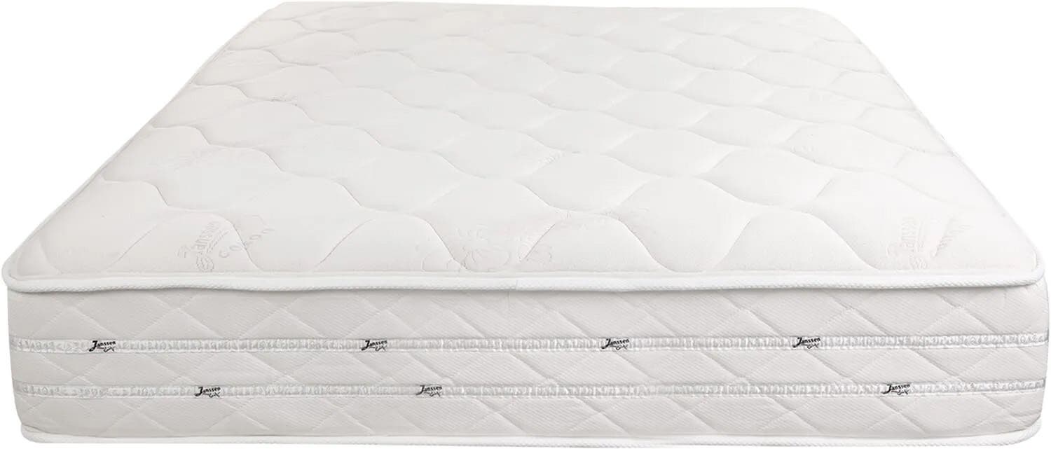 Bed Janssen Pocket mattress, separate Coils, 150 x 195 cm, height 27 cm - white beige