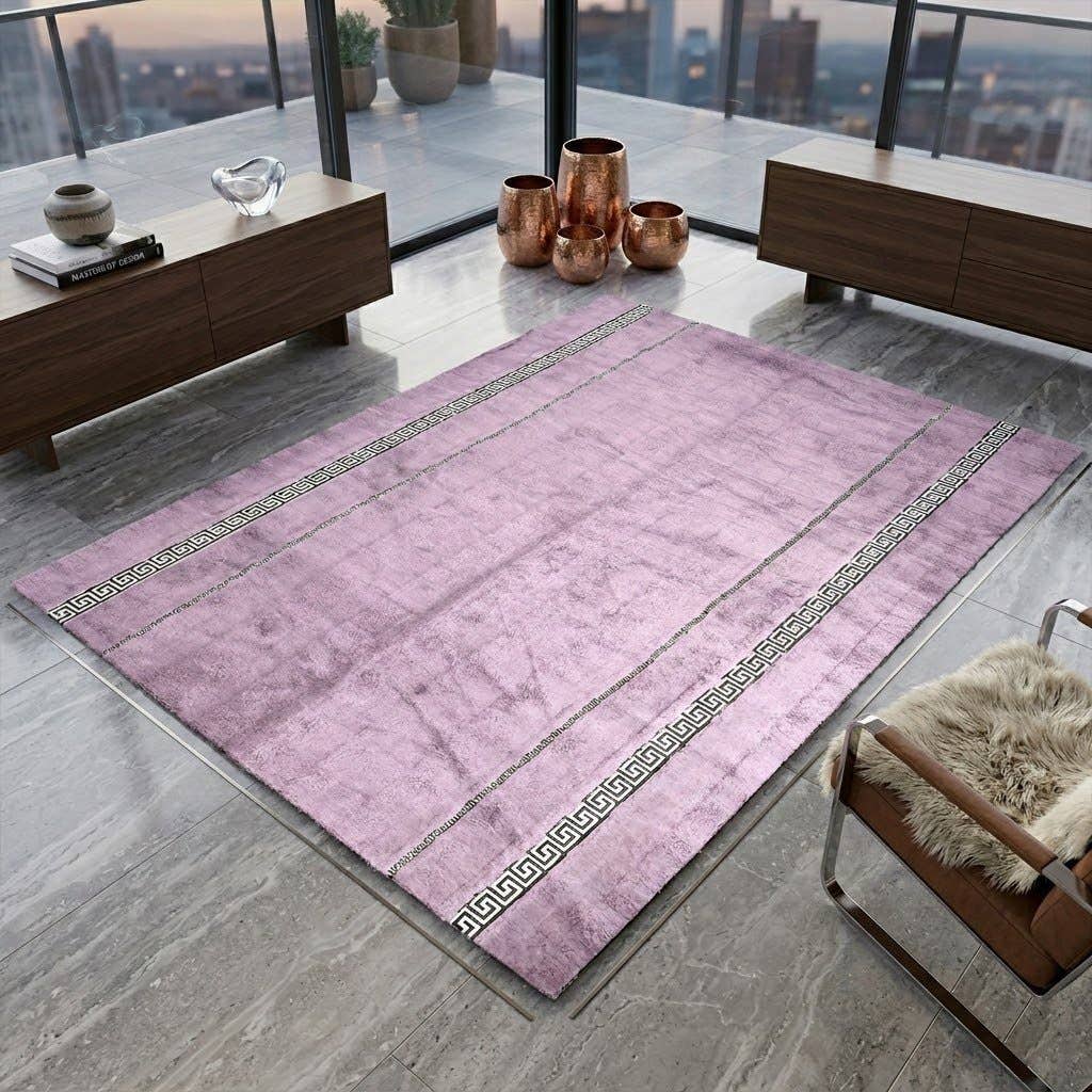 Velvet Back Dots Rug, 290×185 cm - Mauve