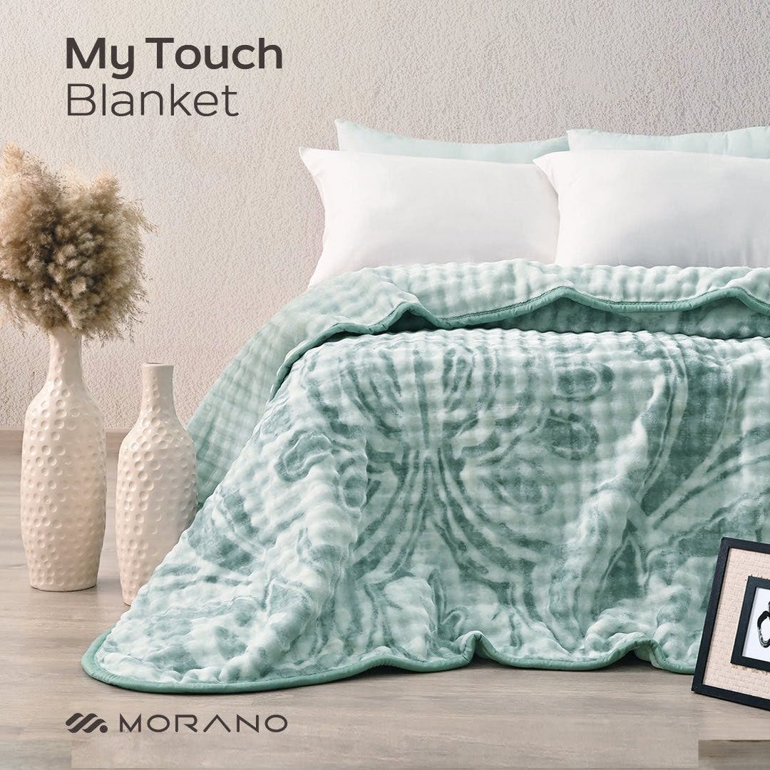 Morano My Touch Velvet Double Layer Blanket, 220×240 cm, 5500 gm - Olive