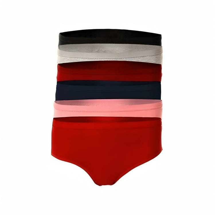 Women's Cotton Underwear Set, 6 Pieces - Multicolor