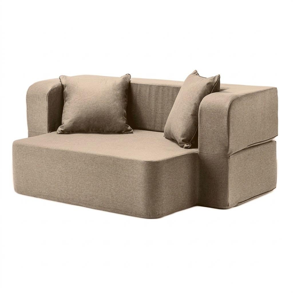 Velvet sofa bed, 50x70x70x20 cm - Coffee