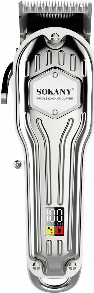 Sokany Shaver, Stainless Steel Blades, Digital Display, SK-9973 - Silver