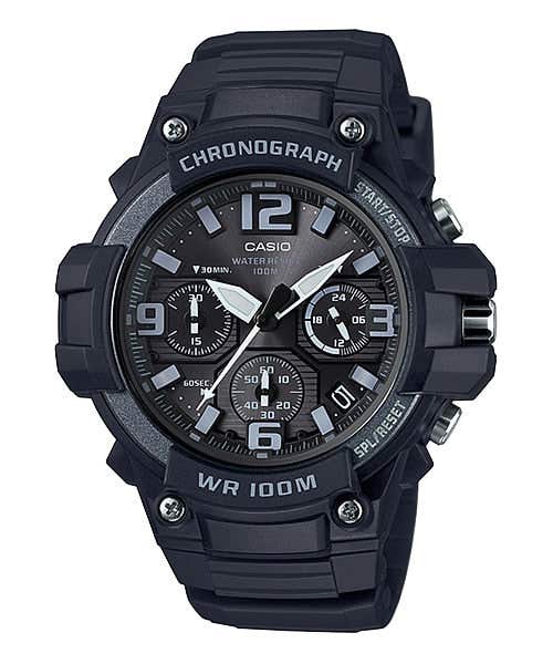 Casio MCW-100H-1A3VDF Analog Sport Watch for Men, Resin Band - Black