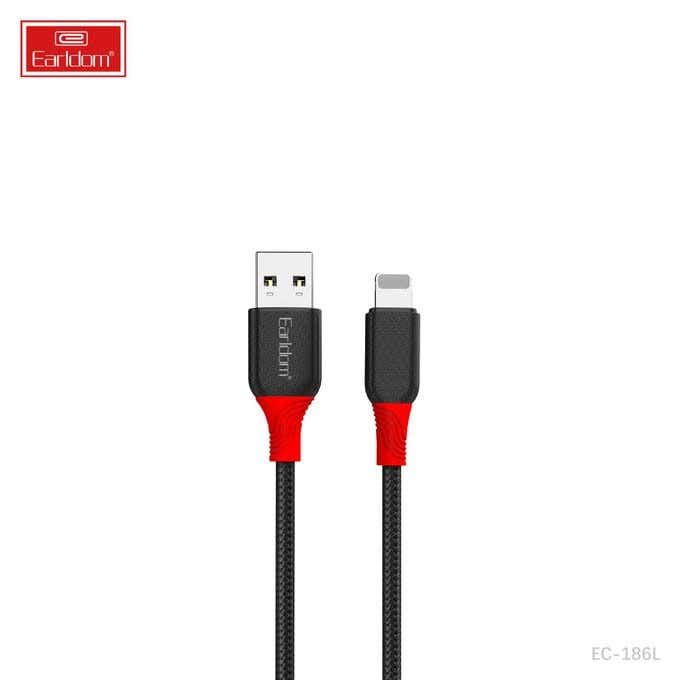 Earldom Cable Ec-186L Usb-A To Lightning 2.4A Fast Charging 1M Length - Black